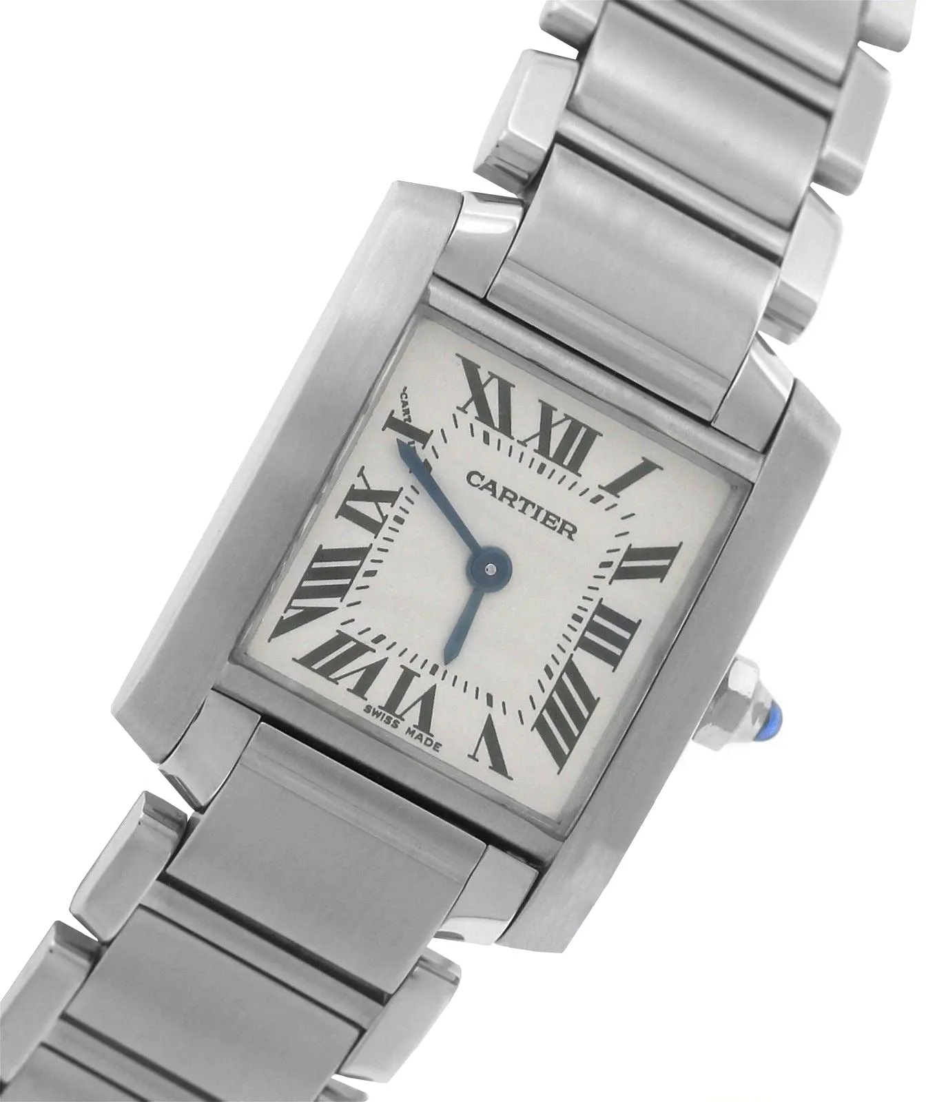 Ladies Cartier Tank Française Stainless Roman Swiss Quartz Watch 2384 W51008Q3