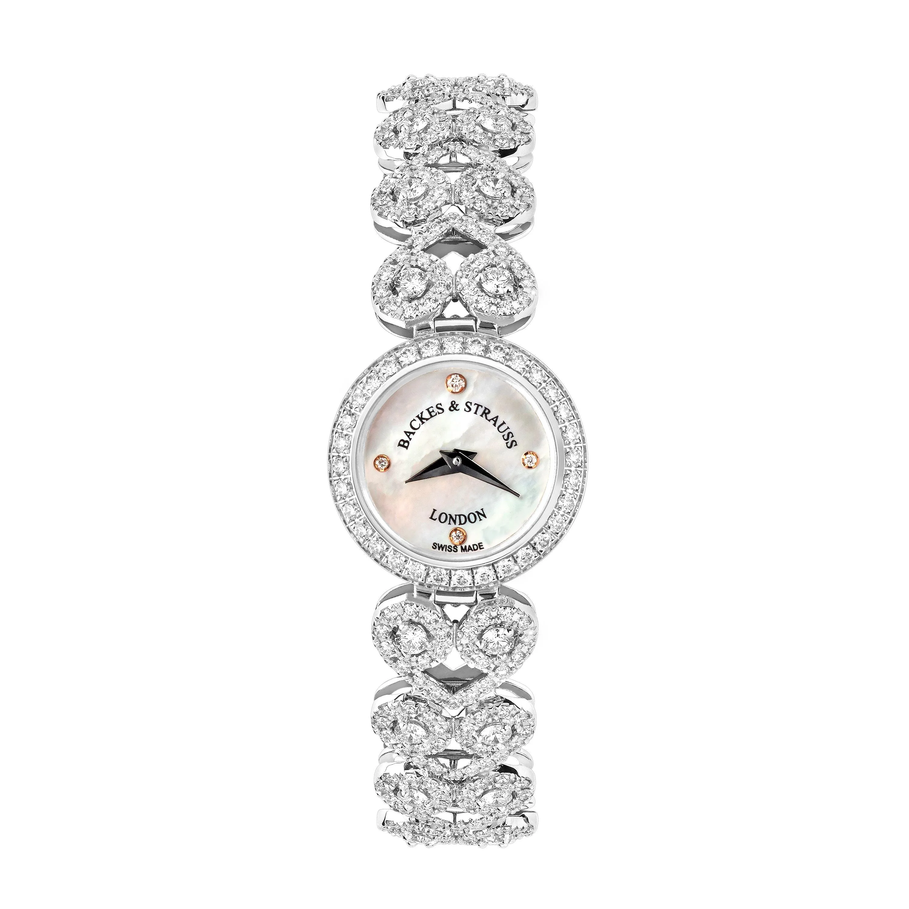 Lady Victoria Luxury Diamond Watch for Women - 18 mm White Gold - Backes & Strauss
