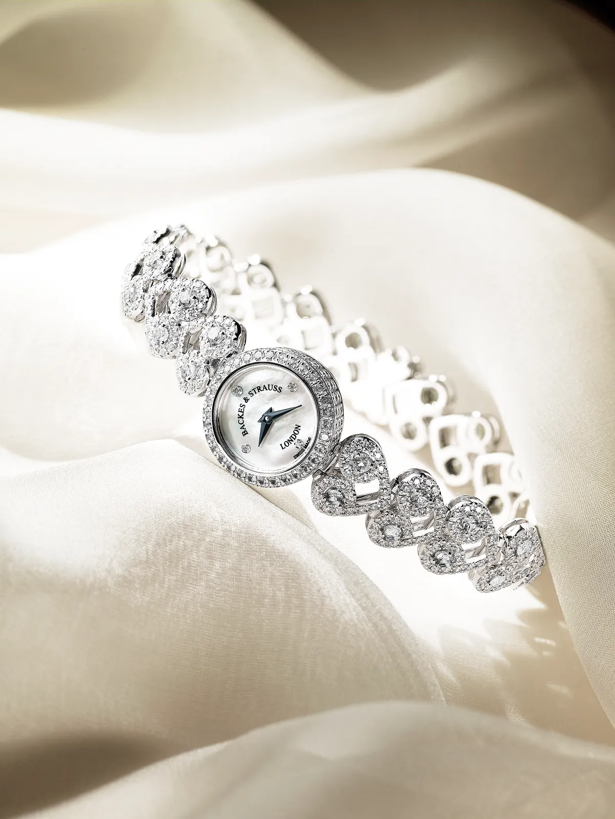 Lady Victoria Luxury Diamond Watch for Women - 18 mm White Gold - Backes & Strauss