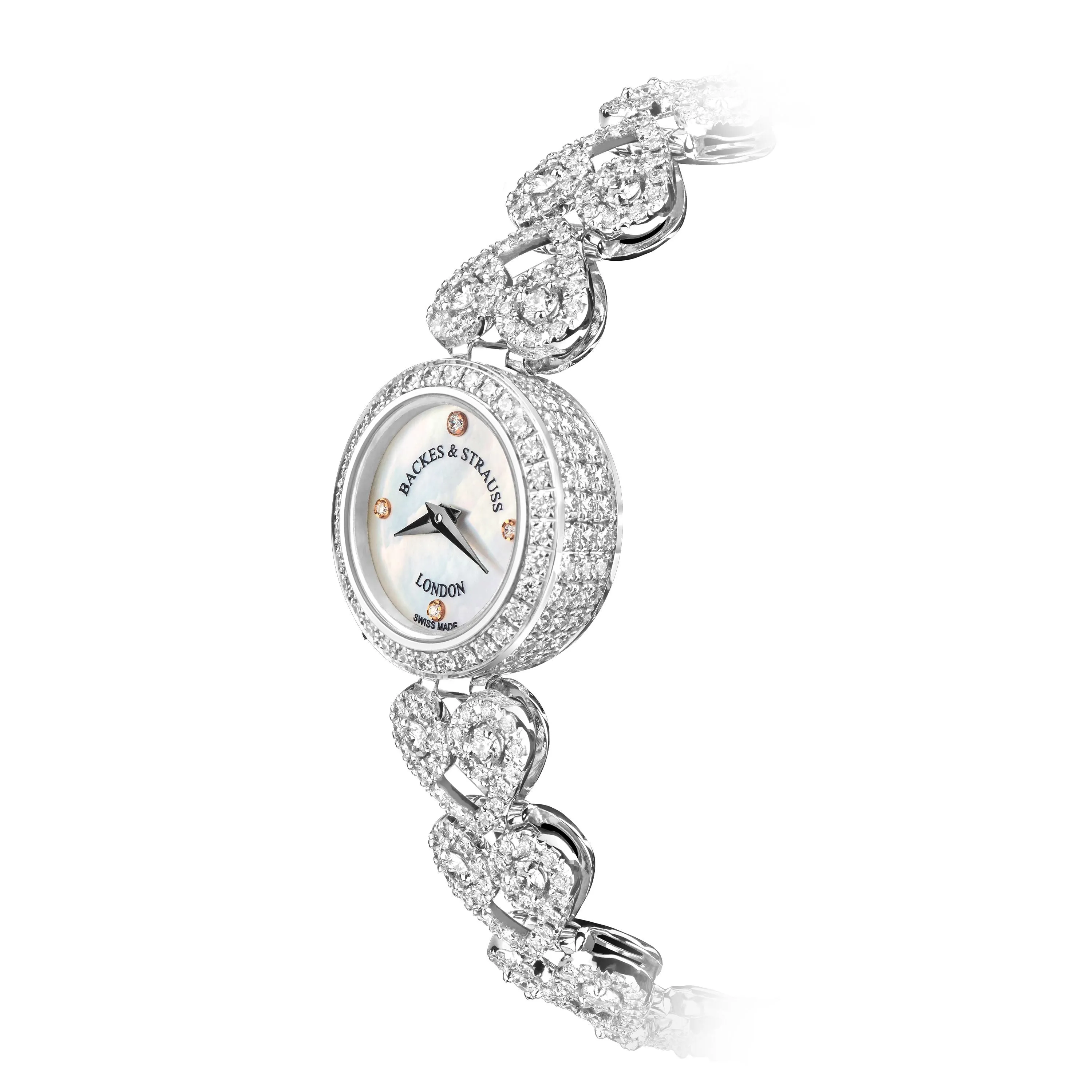 Lady Victoria Luxury Diamond Watch for Women - 18 mm White Gold - Backes & Strauss