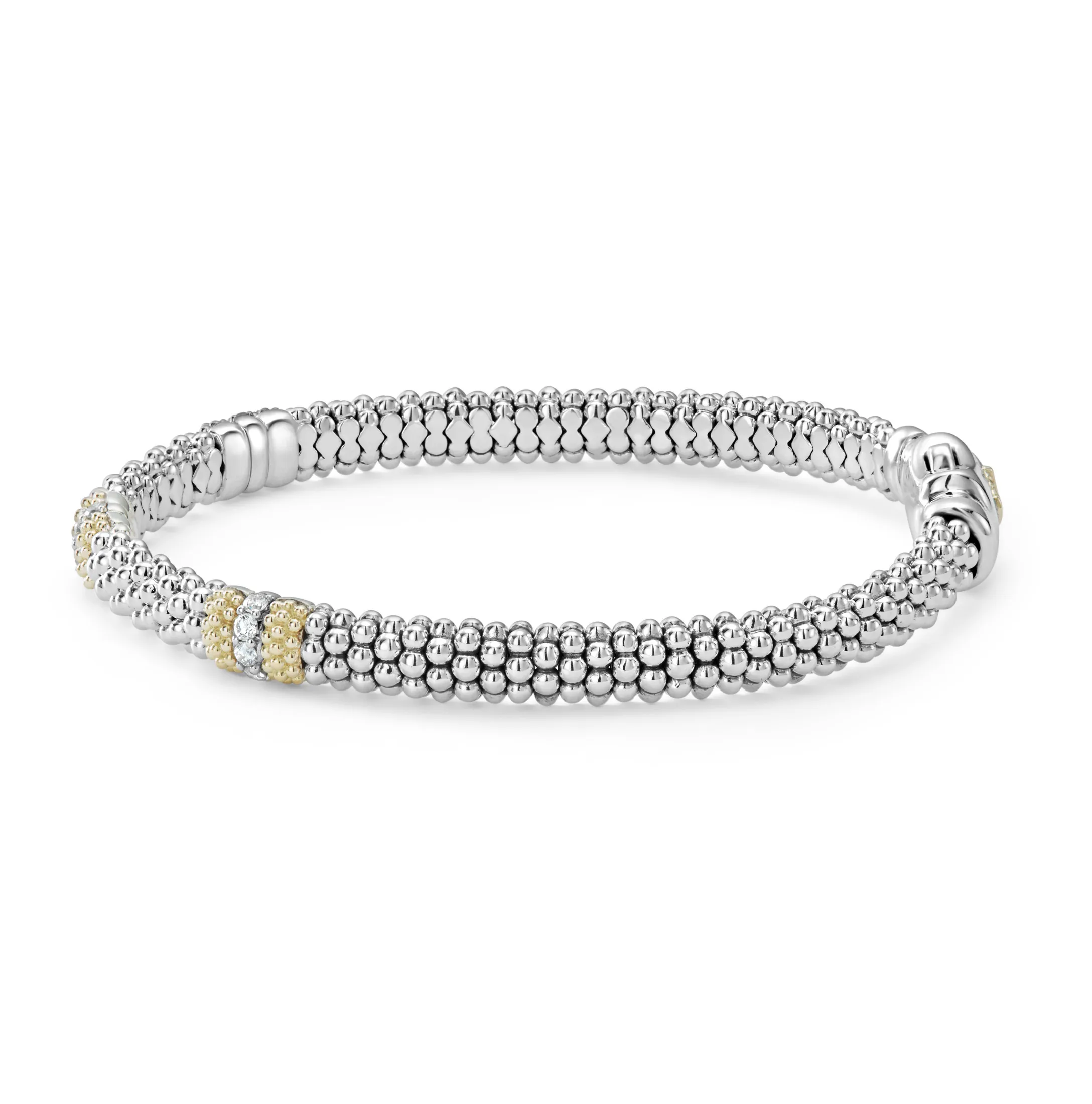 LAGOS Caviar Lux 6mm Three Station Diamond Bracelet