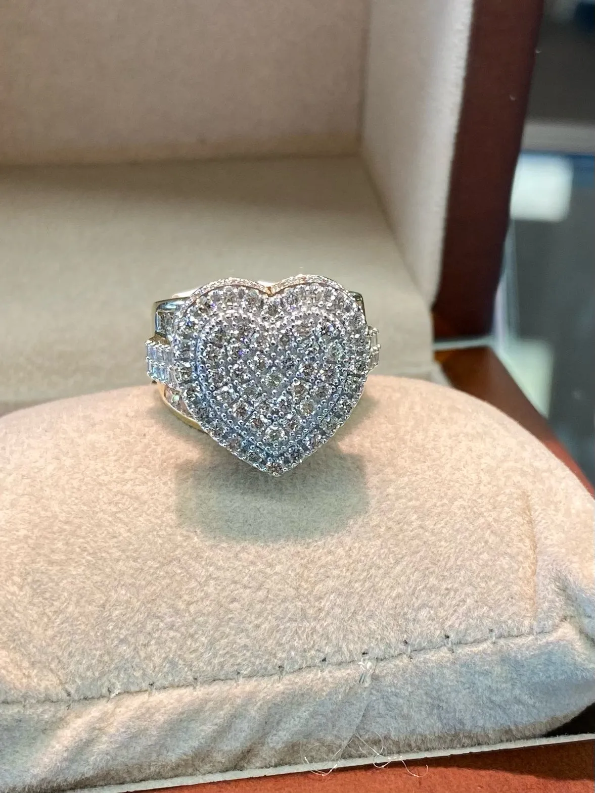 Large Heart Shaped Diamond Ring