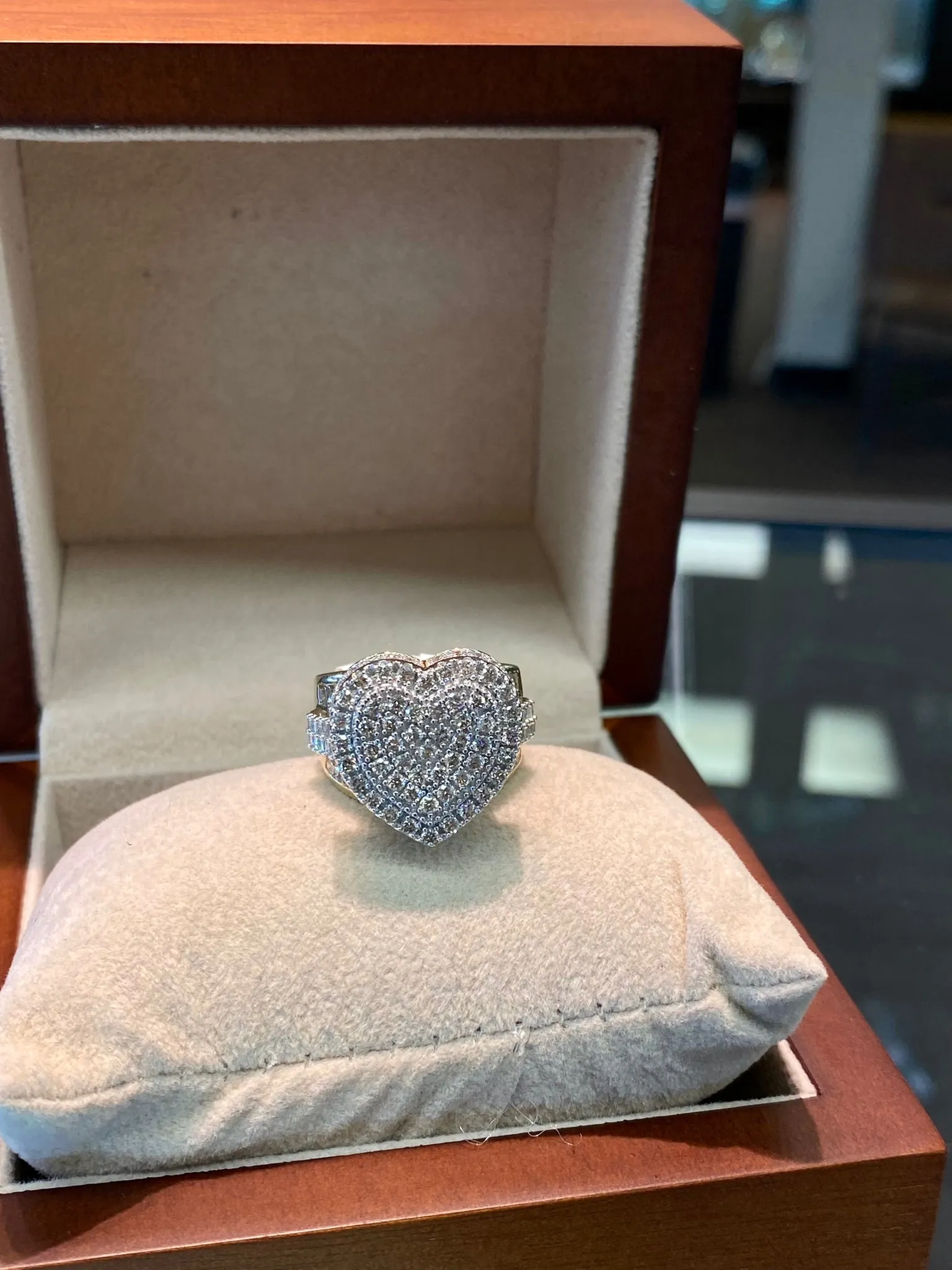Large Heart Shaped Diamond Ring