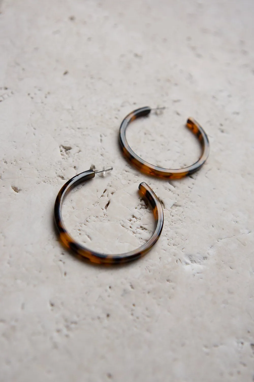 Large Tortoise Hoop Earrings
