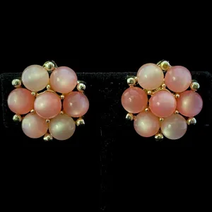 Late 50s/ Early 60s Lisner Moonglow Flower Earrings