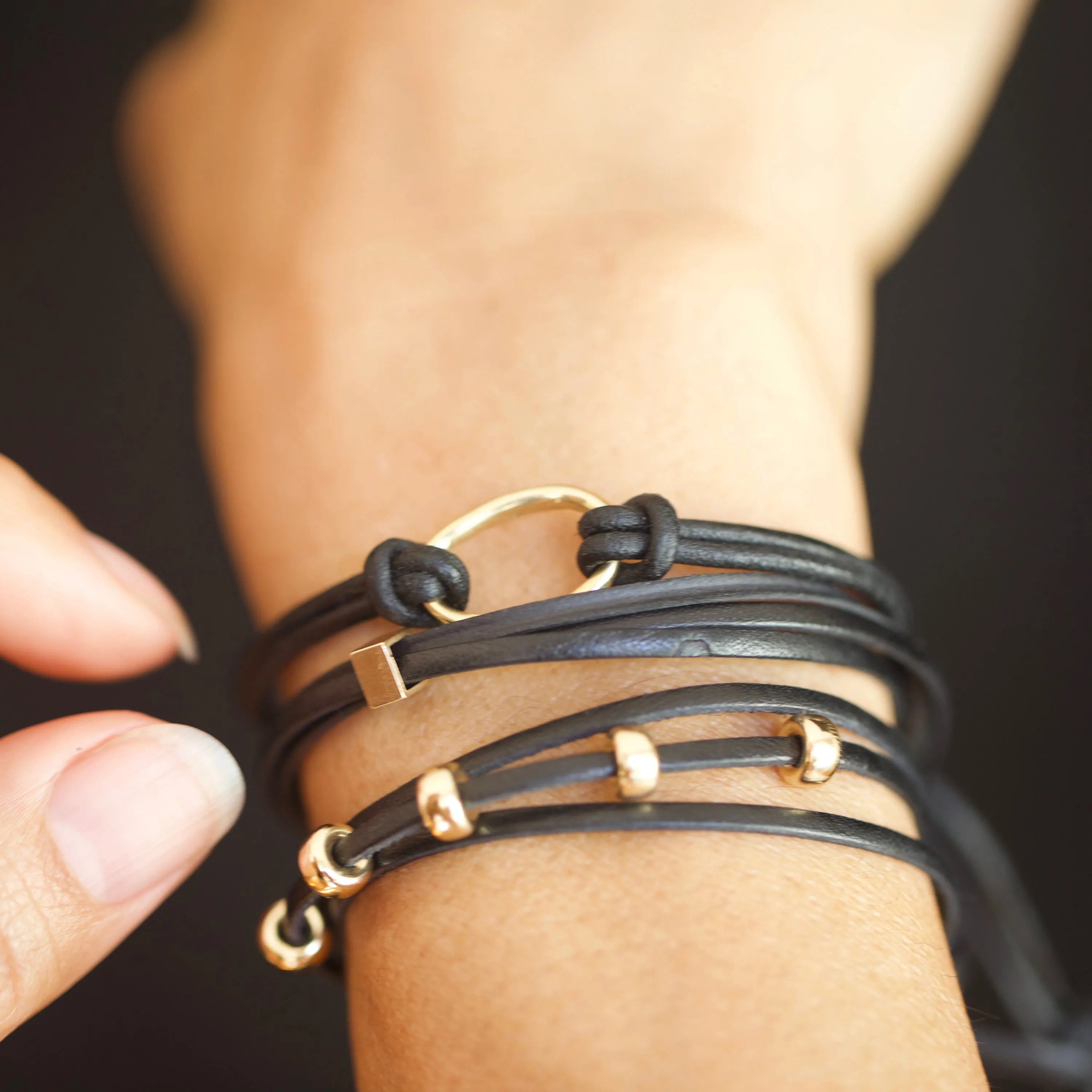 Leather Bracelet Set