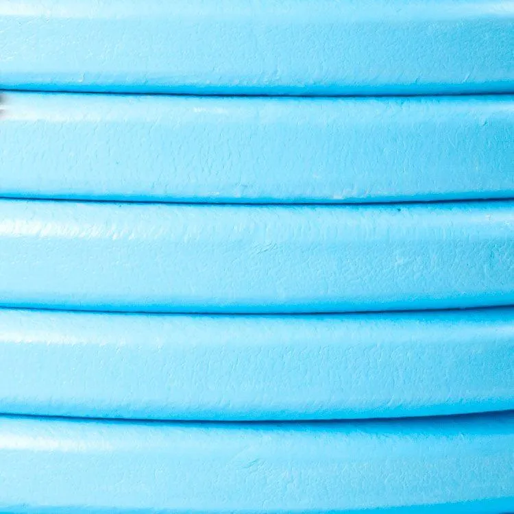 Licorice Leather  Oval Baby Blue (Sold by the Inch)
