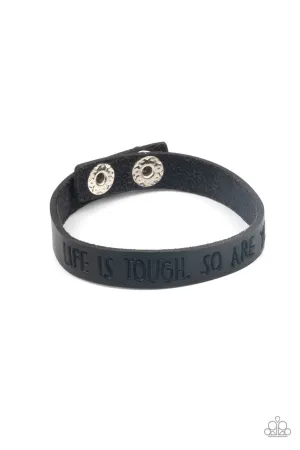 Life is Tough Black Paparazzi Bracelet