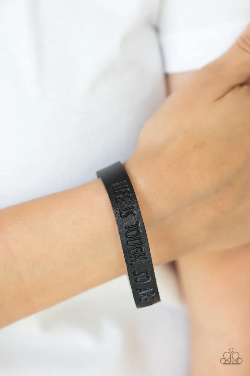 Life is Tough Black Paparazzi Bracelet