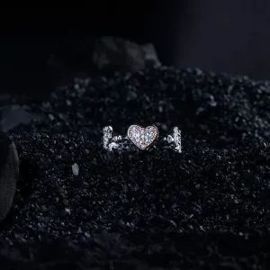 Love Heart-Crafted Silver Ring