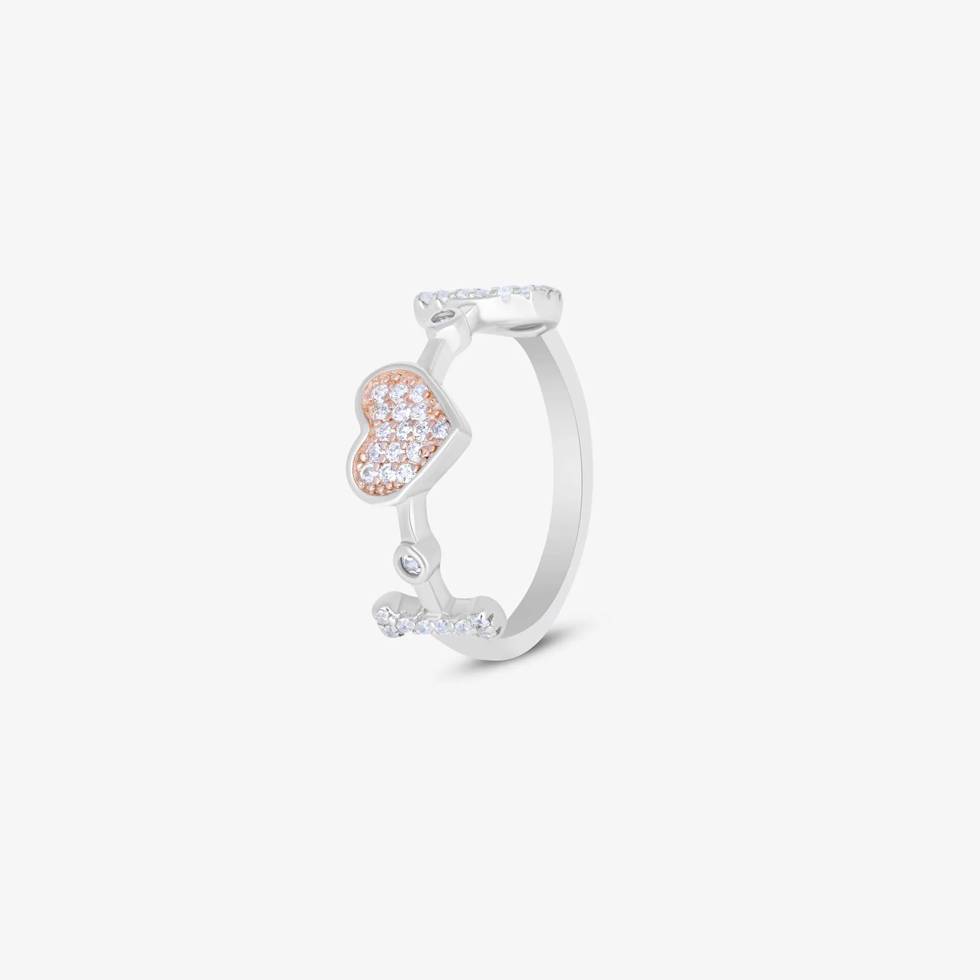 Love Heart-Crafted Silver Ring