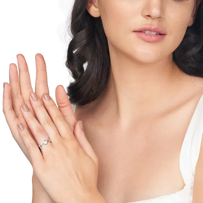 Love Heart-Crafted Silver Ring
