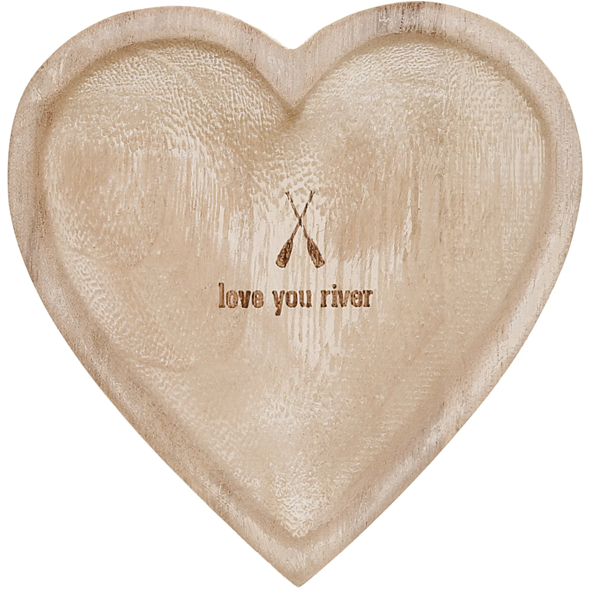 Love You River 4" Wood Keepsake Dish