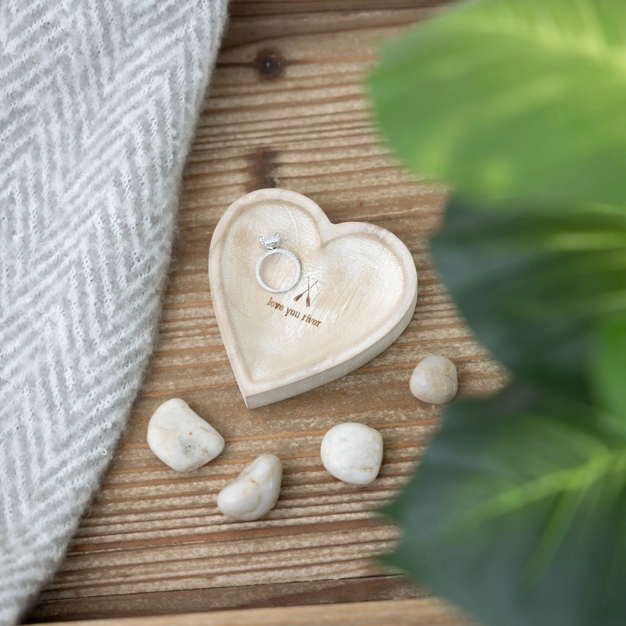 Love You River 4" Wood Keepsake Dish