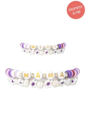 Mama & Mini FIMO Flower Bracelet Set Lavender - Pack of 6