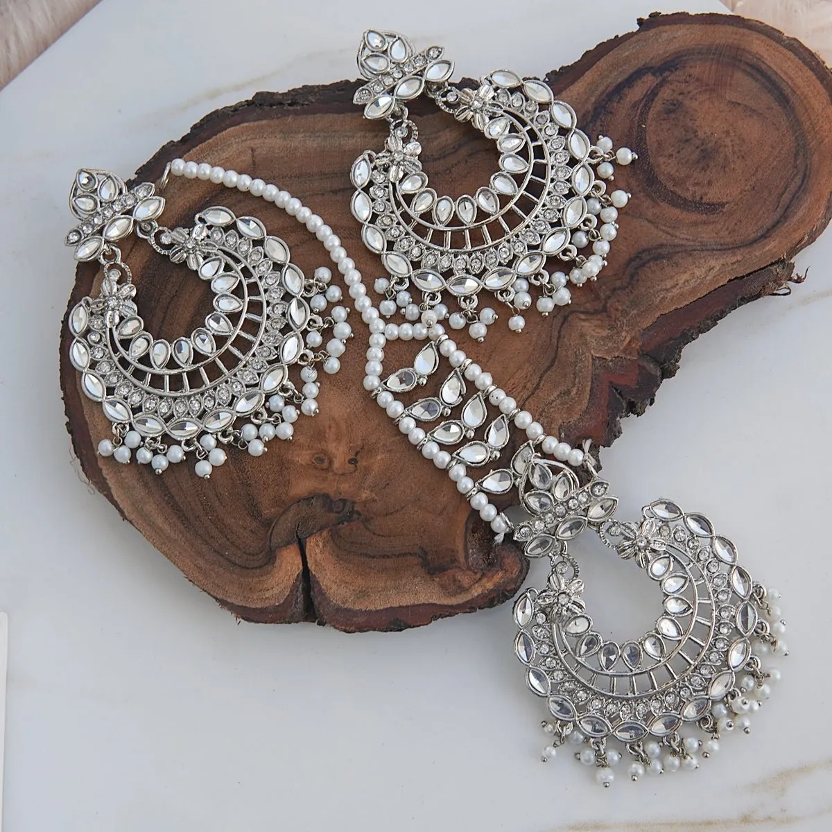 Mardarsi Kundan Earrings Teeka