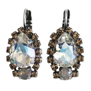 Mariana "Champagne and Caviar" Silver Plated Teardrop Pear Crystal Earrings, 1259/1 39110