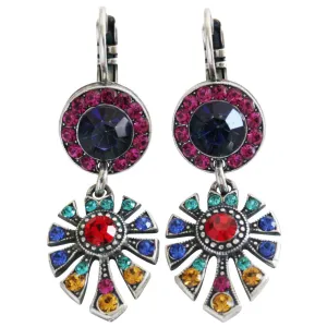Mariana "Fantasy" Silver Plated Monstera Leaf Dangle Crystal Earrings, 1514/3 1037