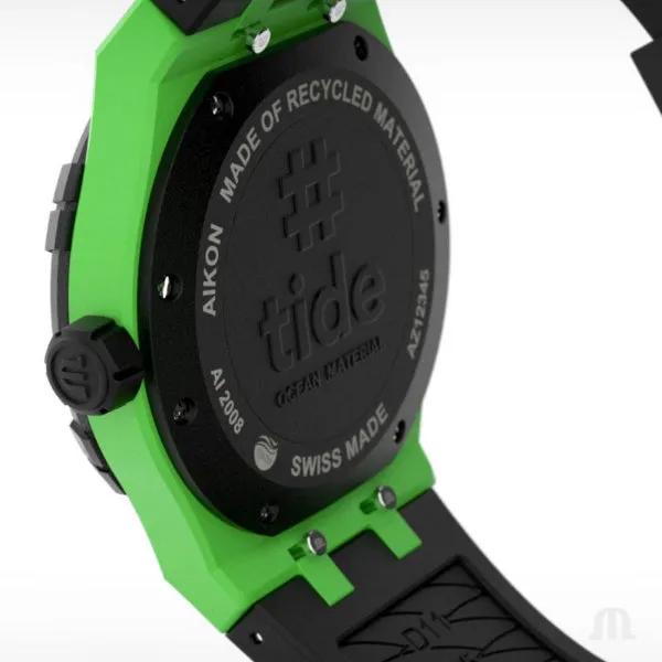 Maurice Lacroix Aikon #Tide Green Rubber Strap Green Dial Quartz Watch For Unisex - Ai2008-70070-300-0