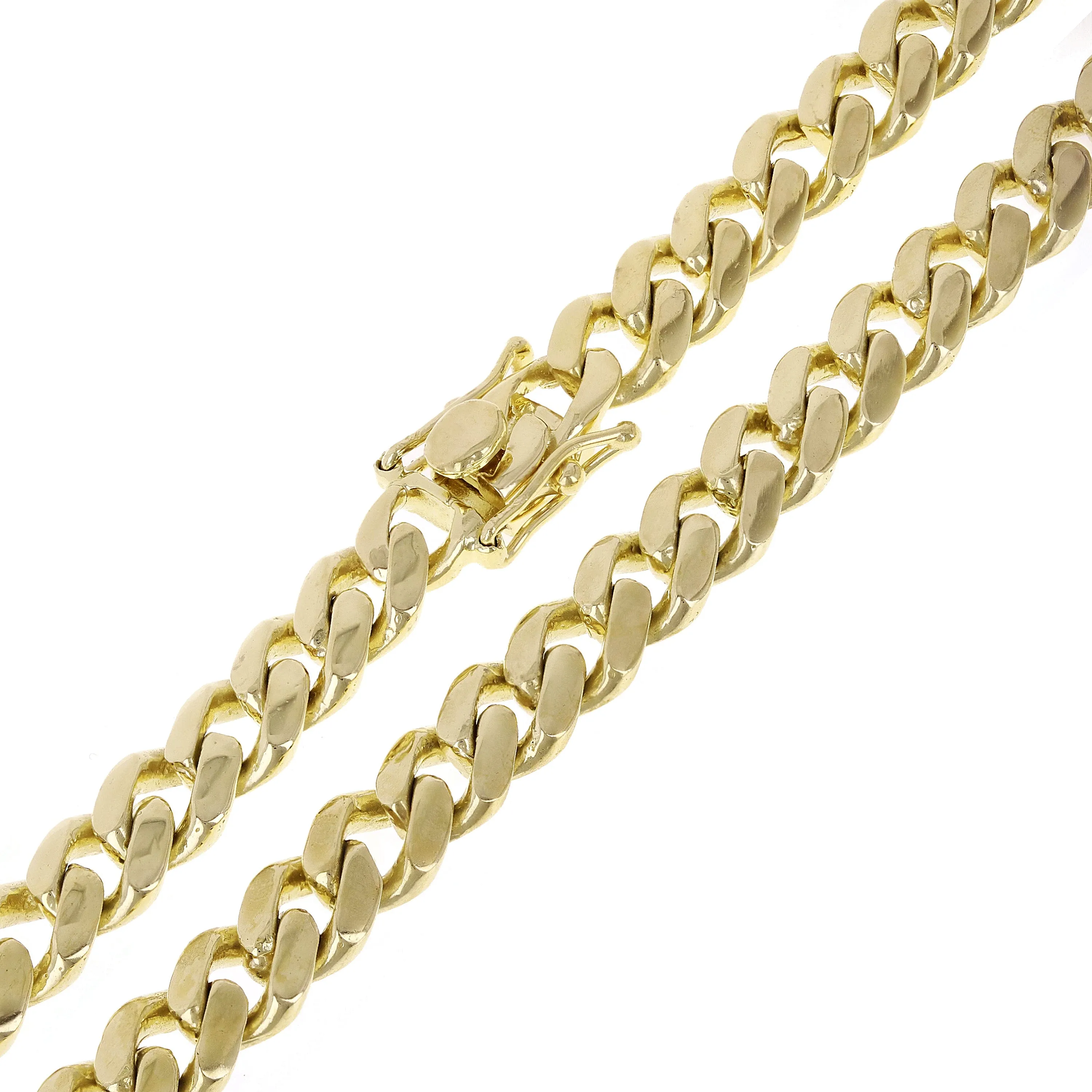 Men's 10k Yellow Gold Solid Miami Cuban Link Bracelet 7.5" 8mm 27.3 grams