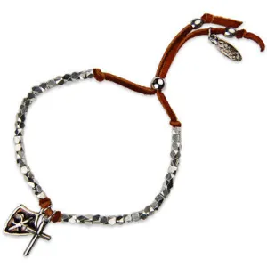 Mens Lava Beads and Collar Bead Bracelet with Accent Swirl Bead and Button Closure