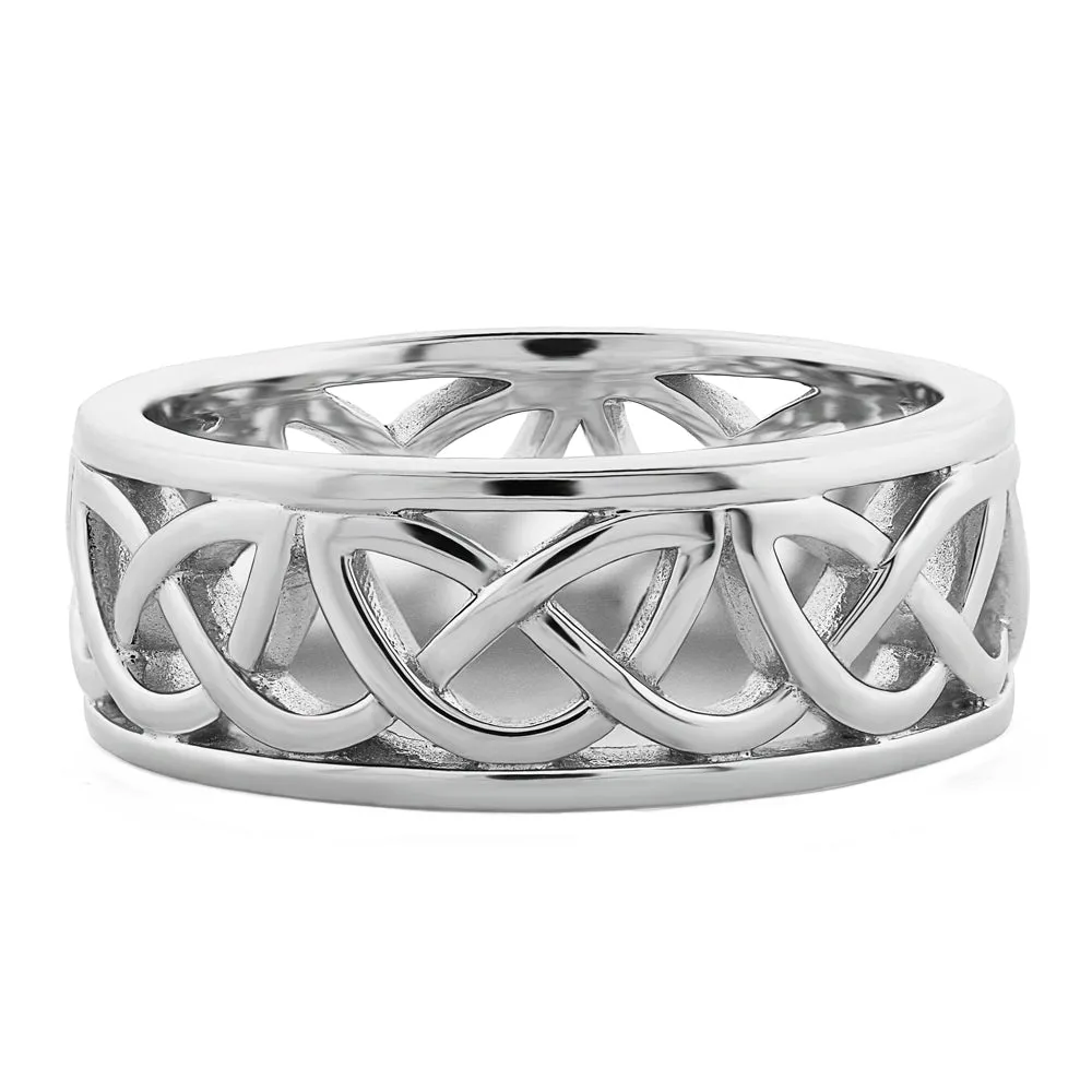 Mens Sterling Silver UMS-13349 Wedding Celtic Ring