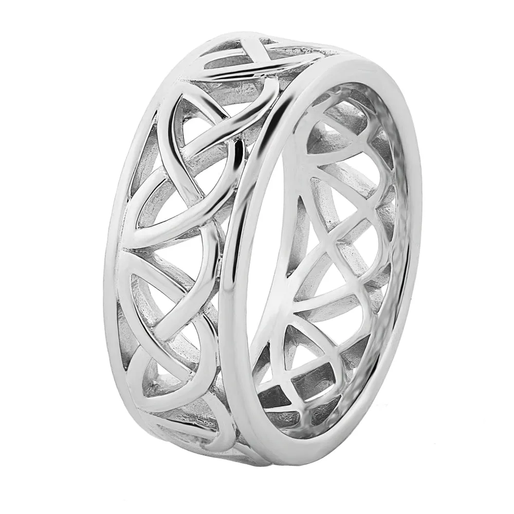 Mens Sterling Silver UMS-13349 Wedding Celtic Ring