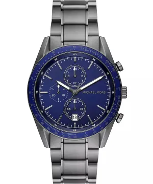 Michael Kors Gents Accelerator Blue Dial Gun MetalChrono Watch