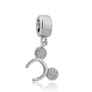Mickey Mouse Ears Headband silver plated charm european compatible spacer bead