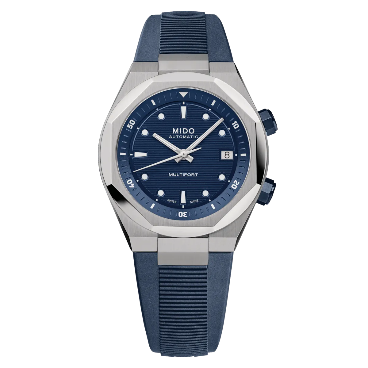MIDO MULTIFORT 8 Two Crowns Blue Dial on Rubber