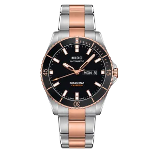 MIDO OCEAN STAR 200 BLACK ON 2 TONES RG BRACELET