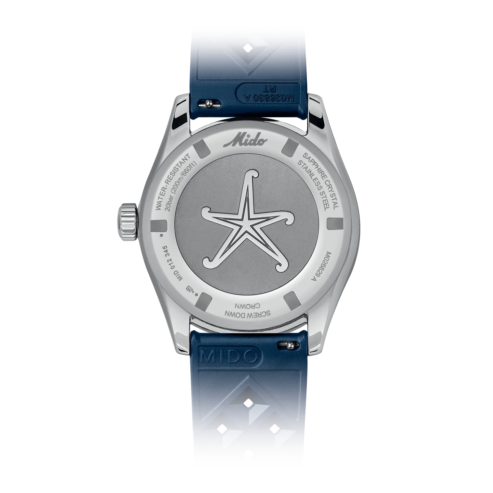 MIDO OCEAN STAR DECOMPRESSION WORLDTIMER BLUE -SPECIAL EDITION -1 EXTRA STRAP
