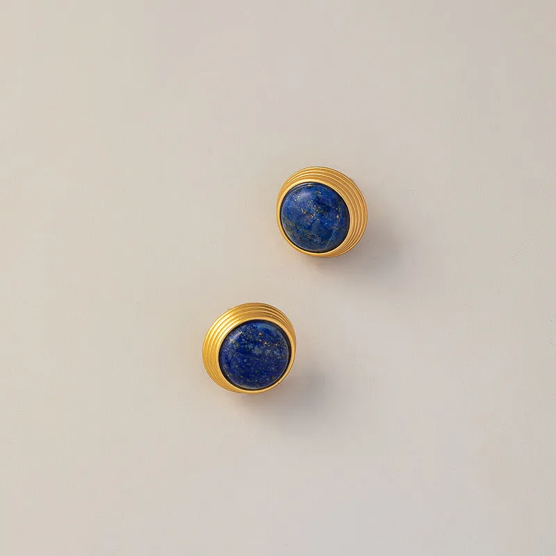 Mihmily brand-retro lapis lazuli earrings, personalized and high-end with good luck