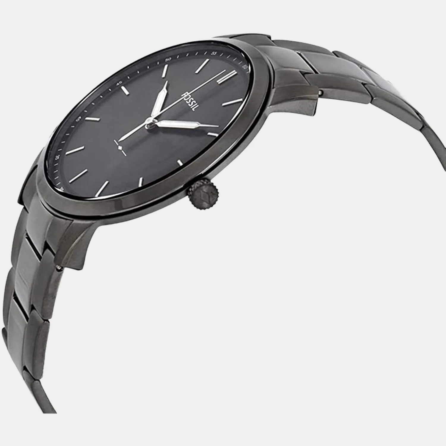 Minimalist Men Quartz Grey Dial Analog Stainless Steel Watch FS5459