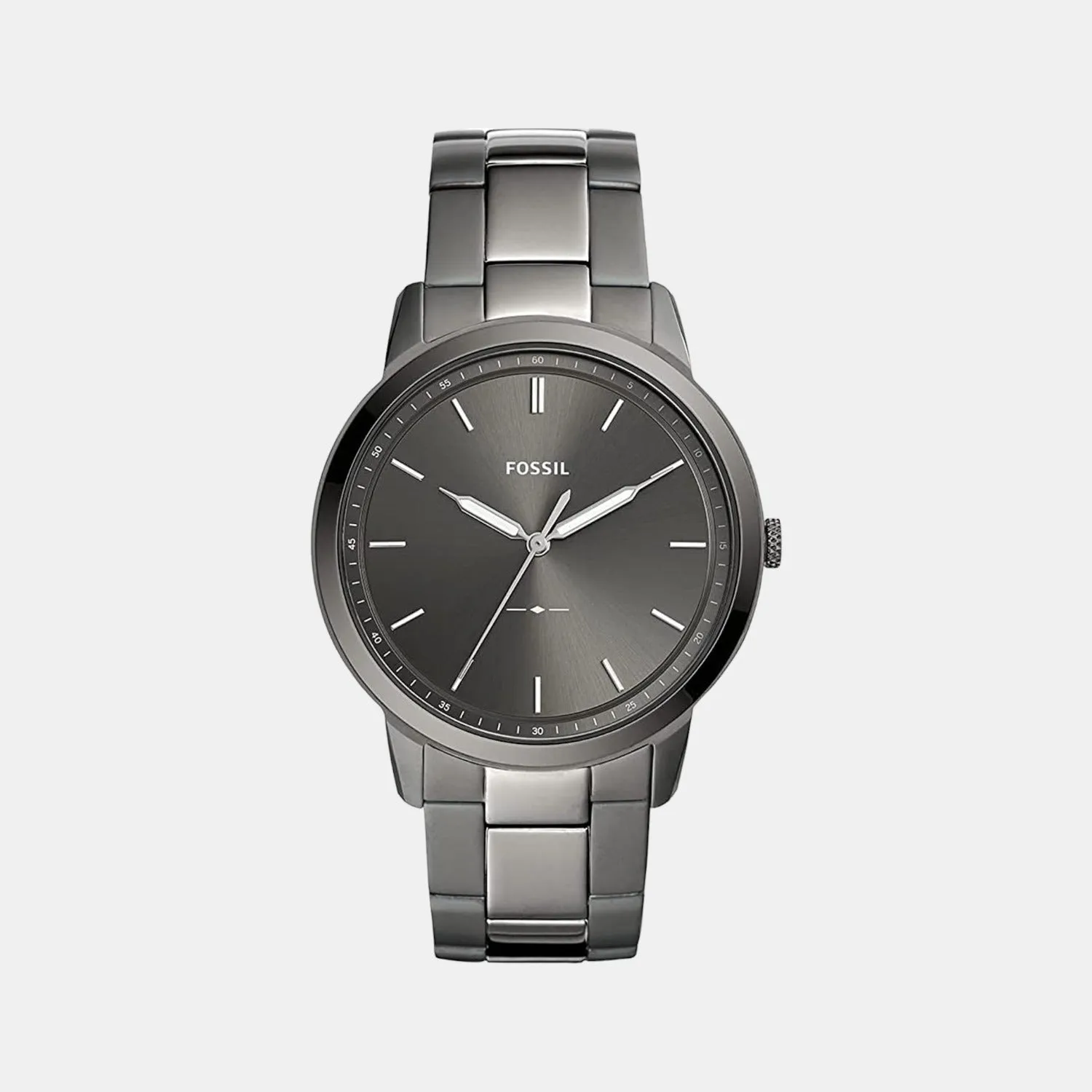 Minimalist Men Quartz Grey Dial Analog Stainless Steel Watch FS5459