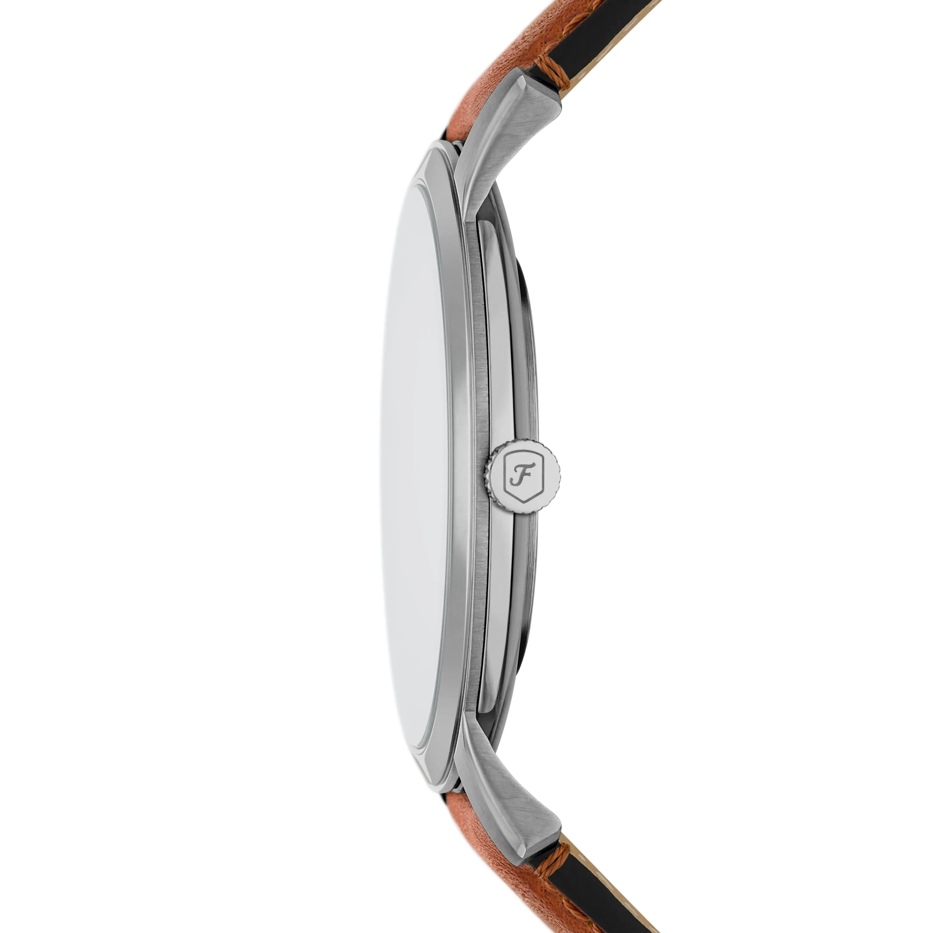Minimalist Three-Hand Brown Leather Watch