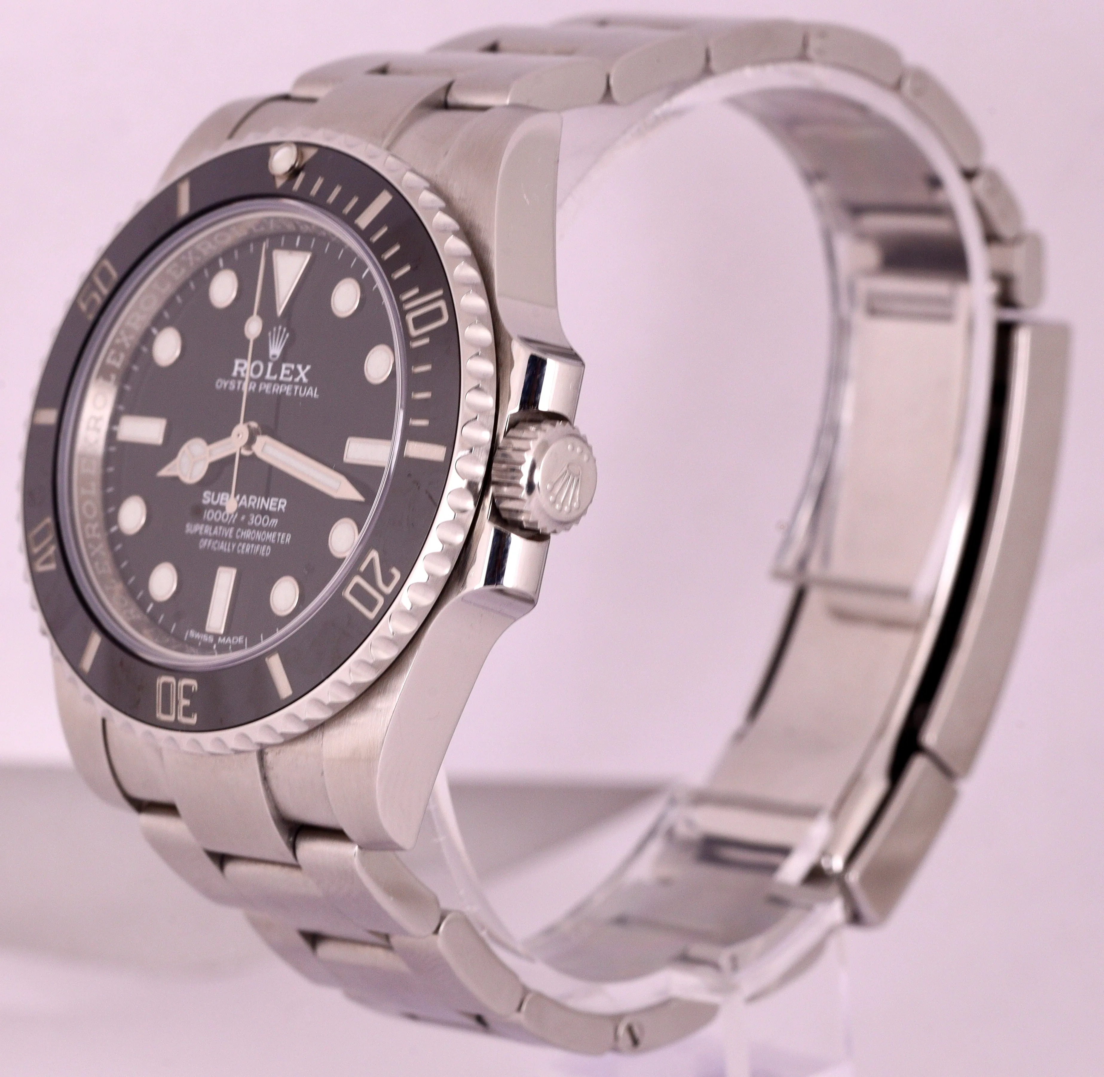 MINT 2019 Rolex Submariner No-Date Stainless Black Ceramic 40mm 114060 Watch