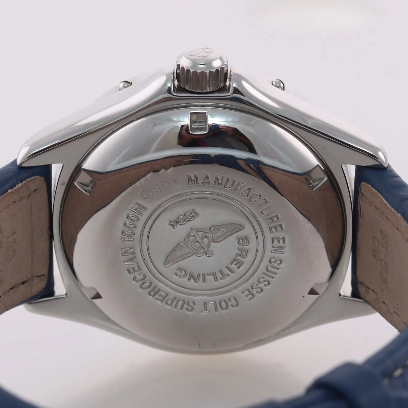 MINT Breitling SuperOcean A17040 Blue 41mm Steel Swiss Date Automatic Dive Watch