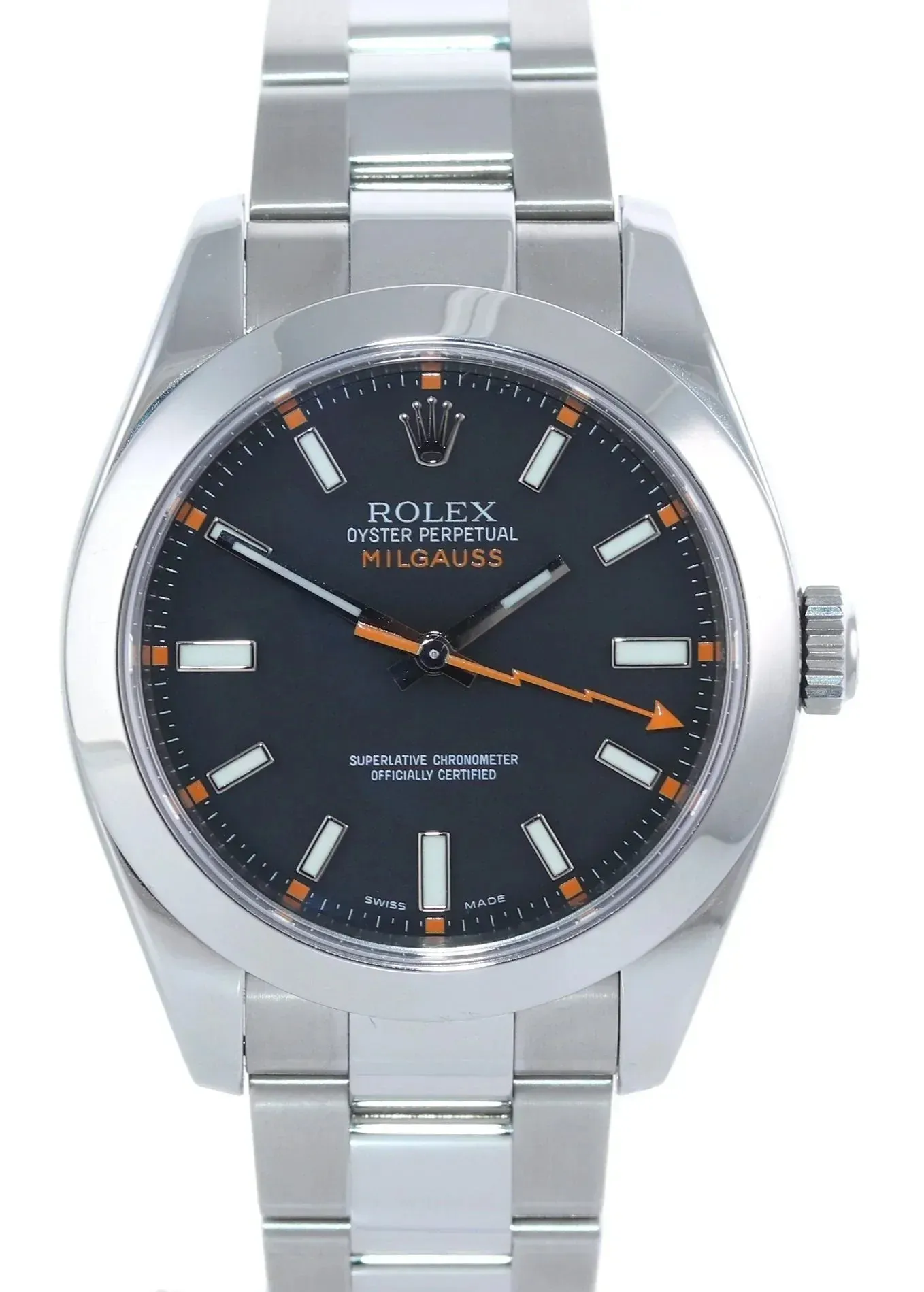 MINT Rolex Milgauss 116400 Steel Black Dial 40mm Anti Magnetic Oyster Watch Box