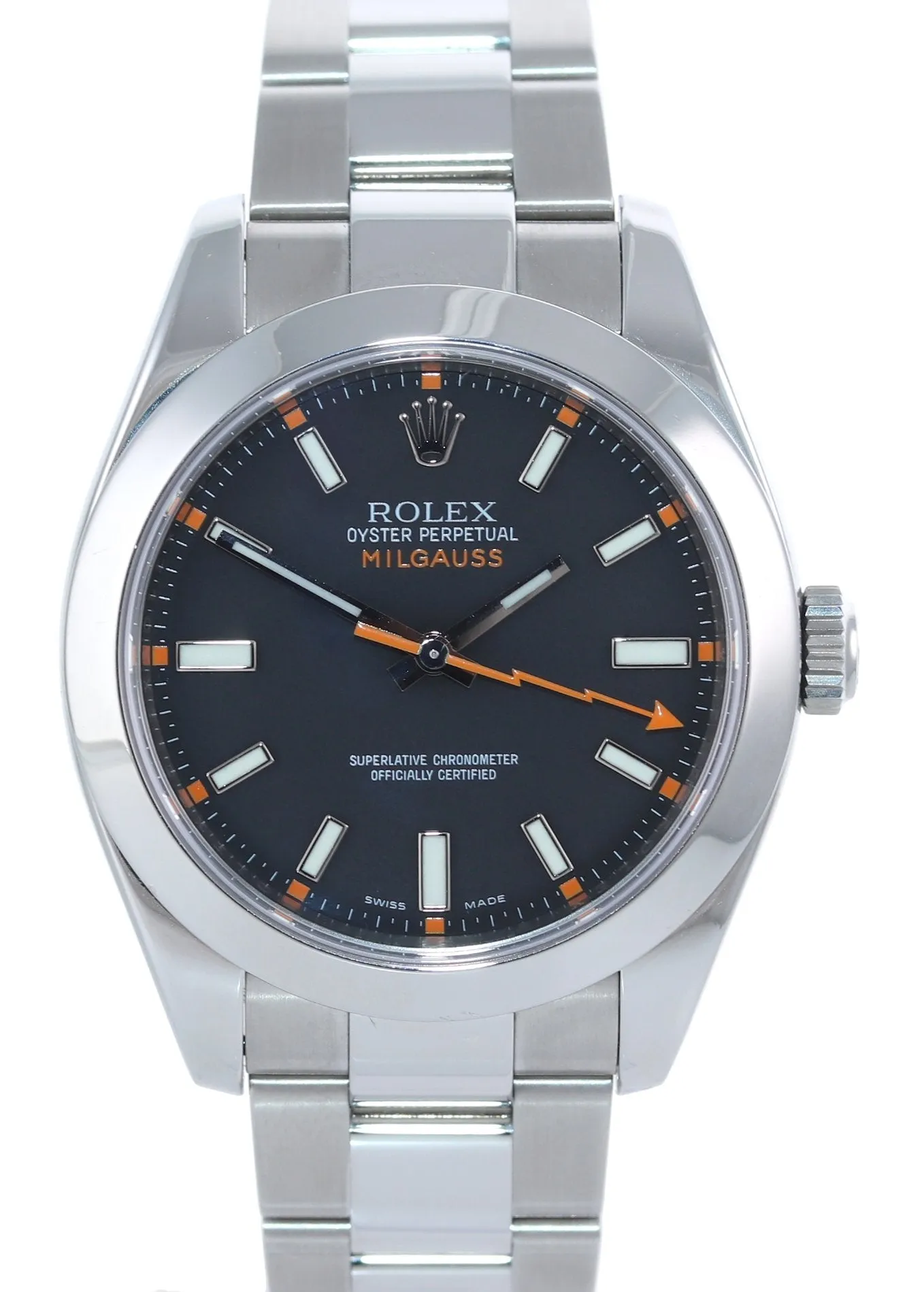 MINT Rolex Milgauss 116400 Steel Black Dial 40mm Anti Magnetic Oyster Watch Box
