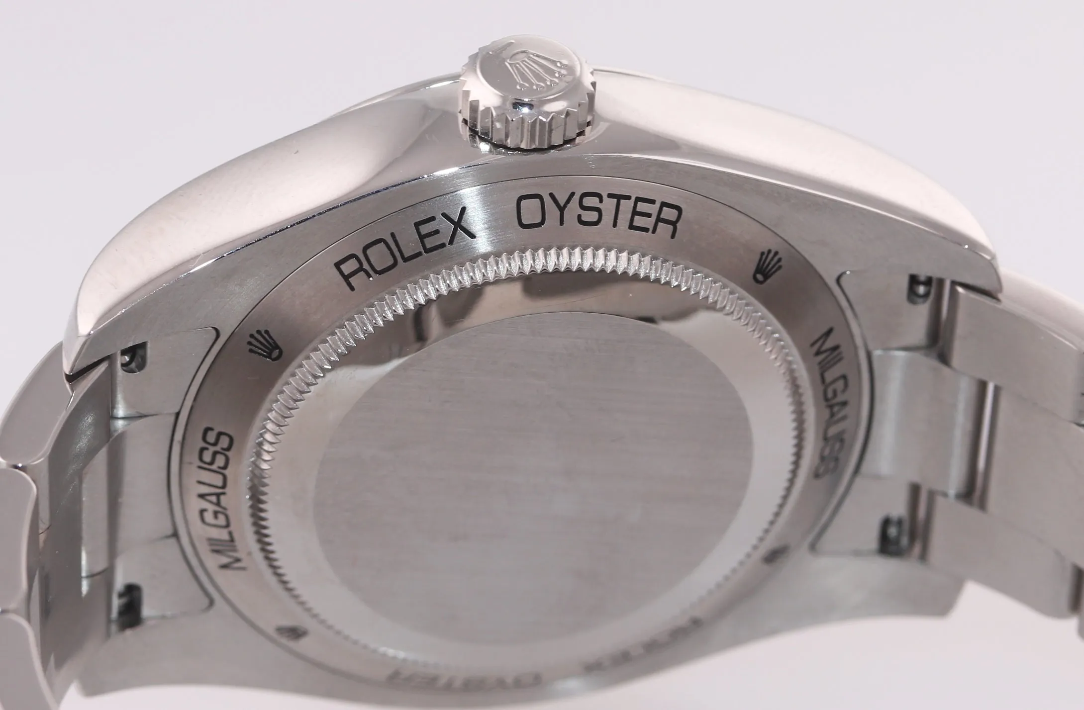 MINT Rolex Milgauss 116400 White Orange 40mm Steel Oyster Anti-Magnetic Watch