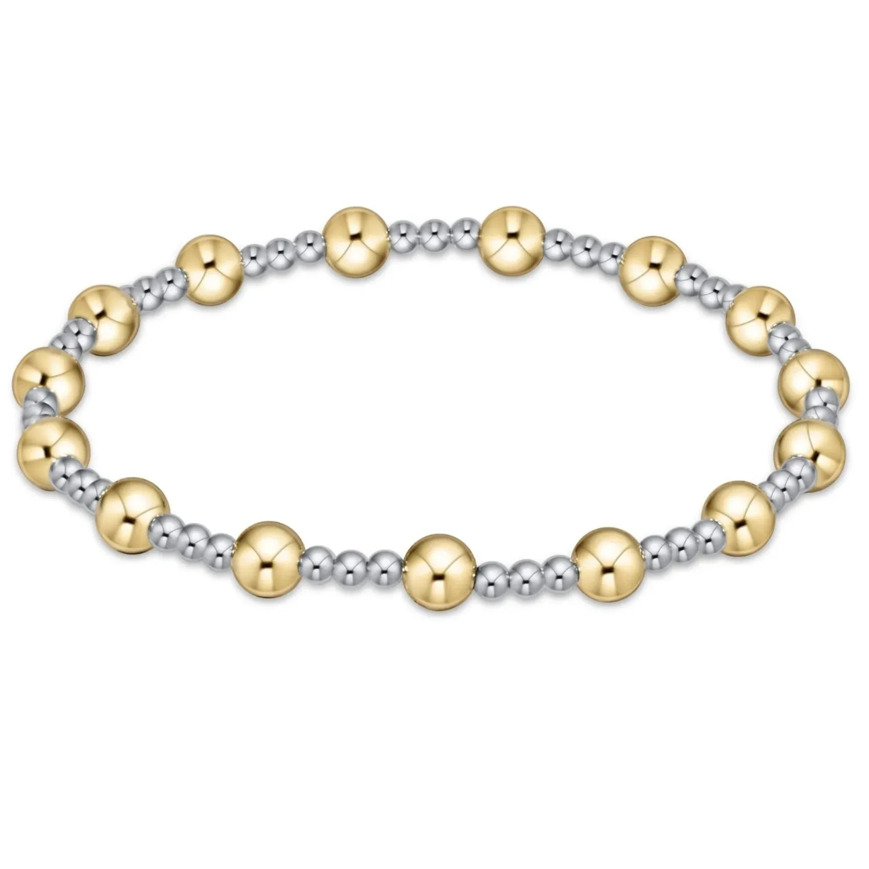 Mixed Metal Sincerity Pattern 5mm Bead Bracelet