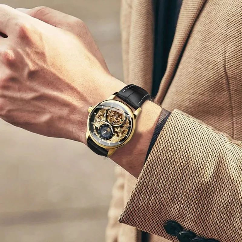 MOONPHASE SKELETON AUTOMATIC WATCH | Elegance in Motion