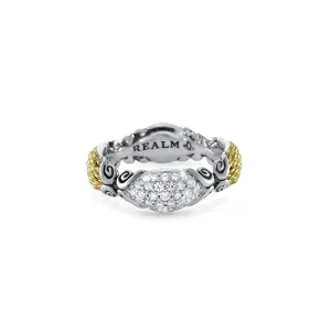Mosaic Pavé Stack Ring 6.5mm - Two Tone   CZ Blanc