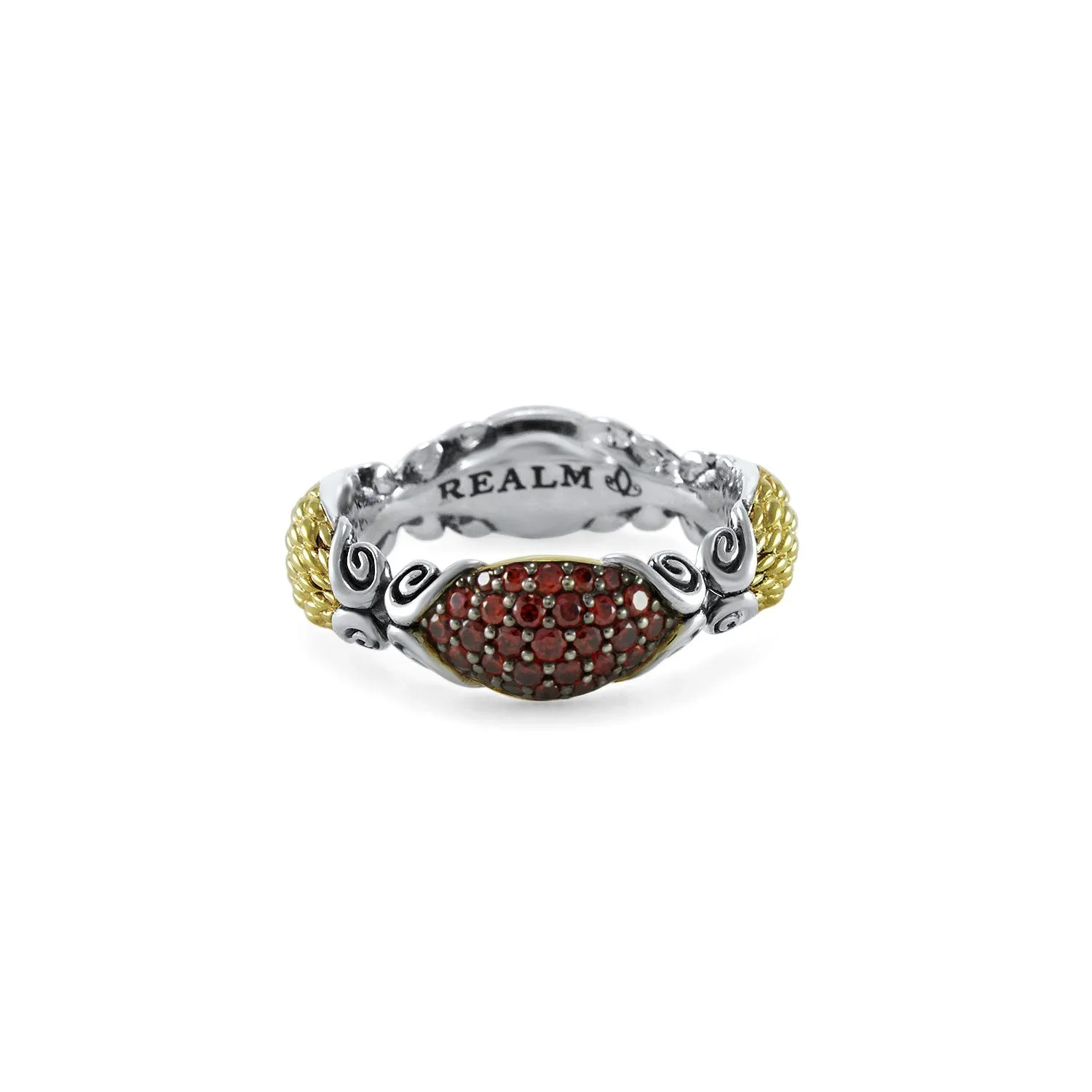 Mosaic Pavé Stack Ring 6.5mm - Two Tone   CZ Rouge
