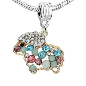 Multi  Color Sheep for Snake Chain Charm Bracelet