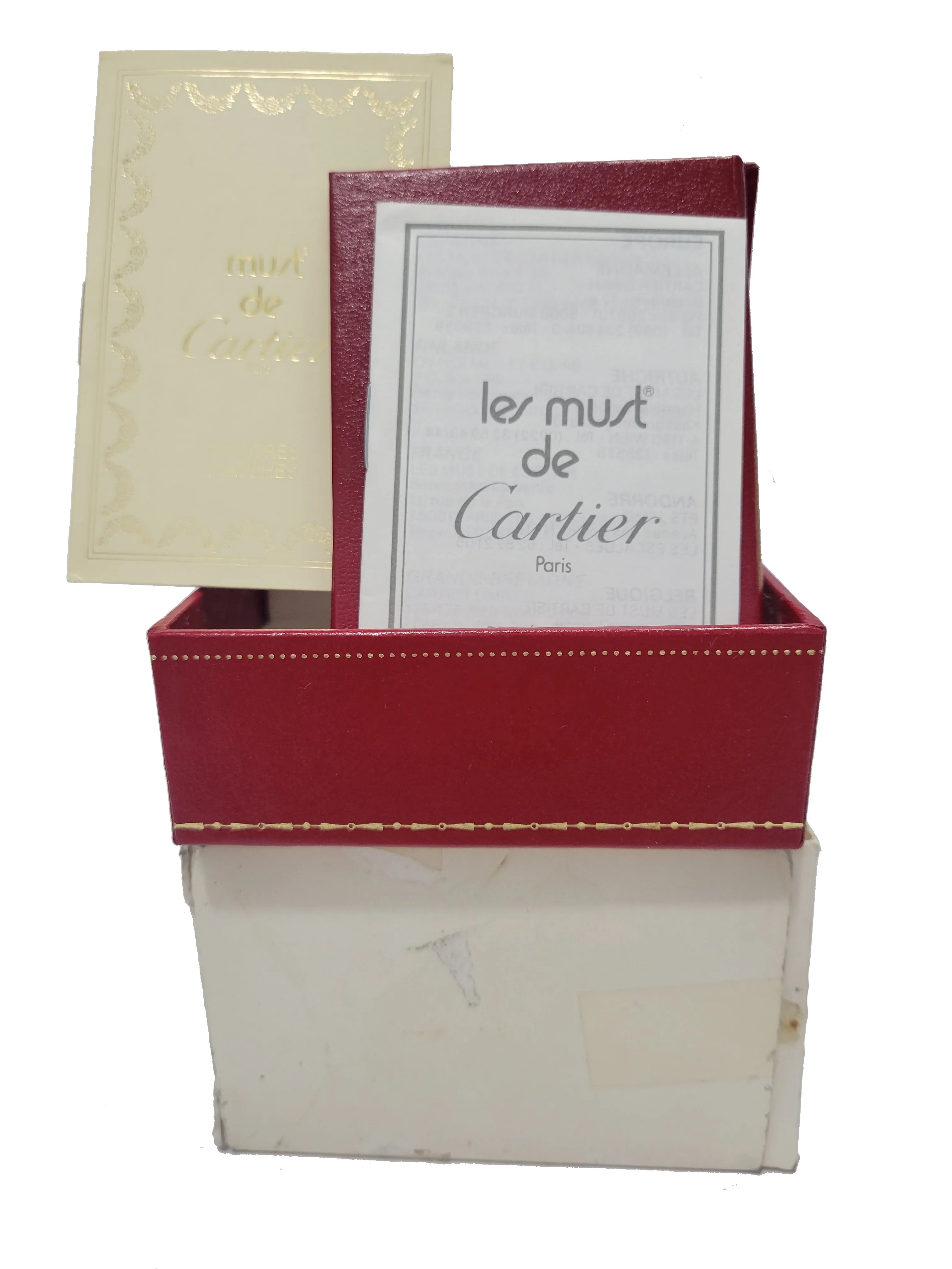 Must de Cartier Tank 666001 Silver Quartz Blue White Roman 29.5mm x 22mm Watch