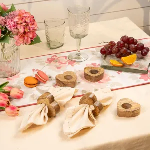 Myra wooden heart napkin ring S/4