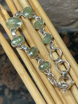 Natural Green Kyanite 925 Solid Sterling Silver Bracelets 7"