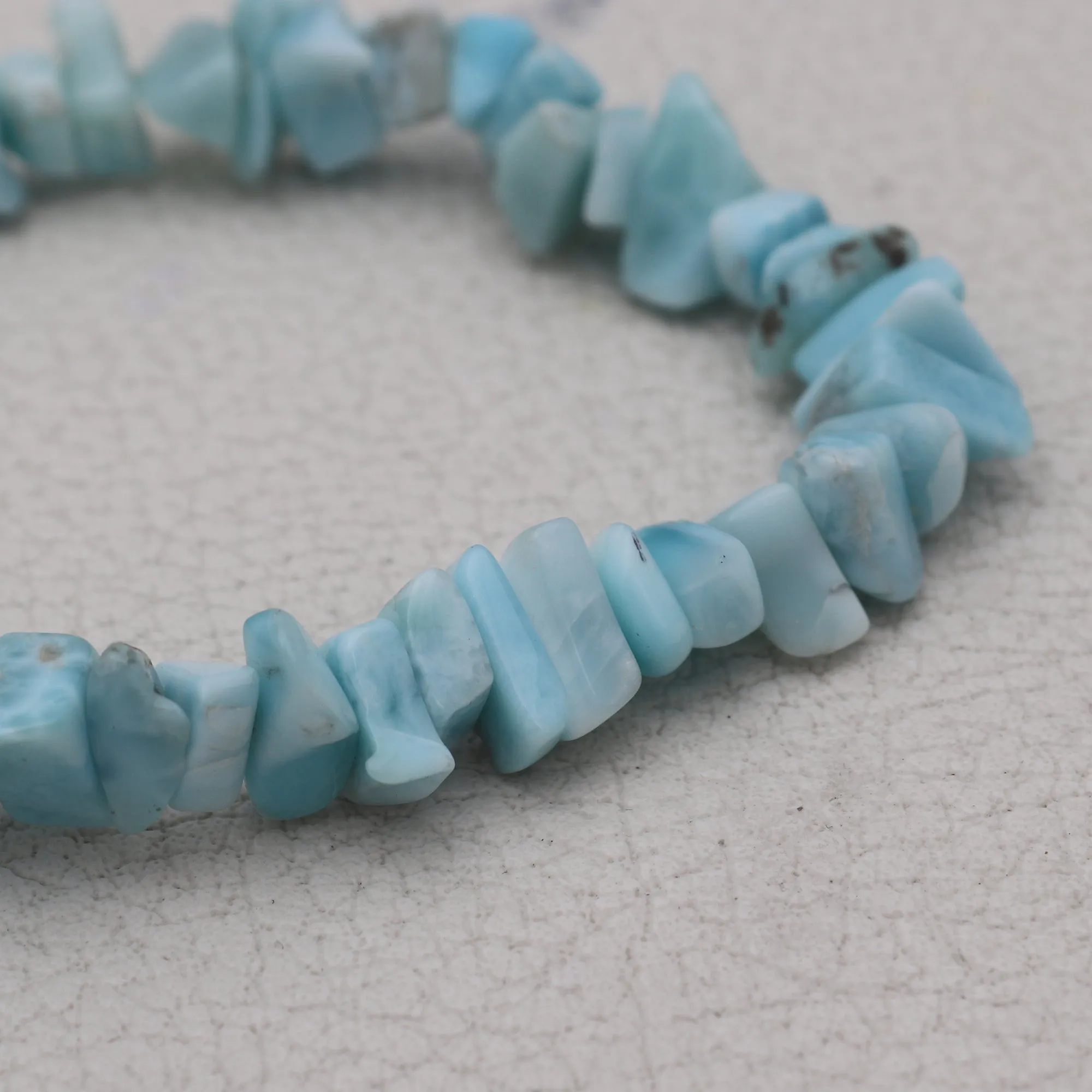 Natural Larimar Beads Bracelet